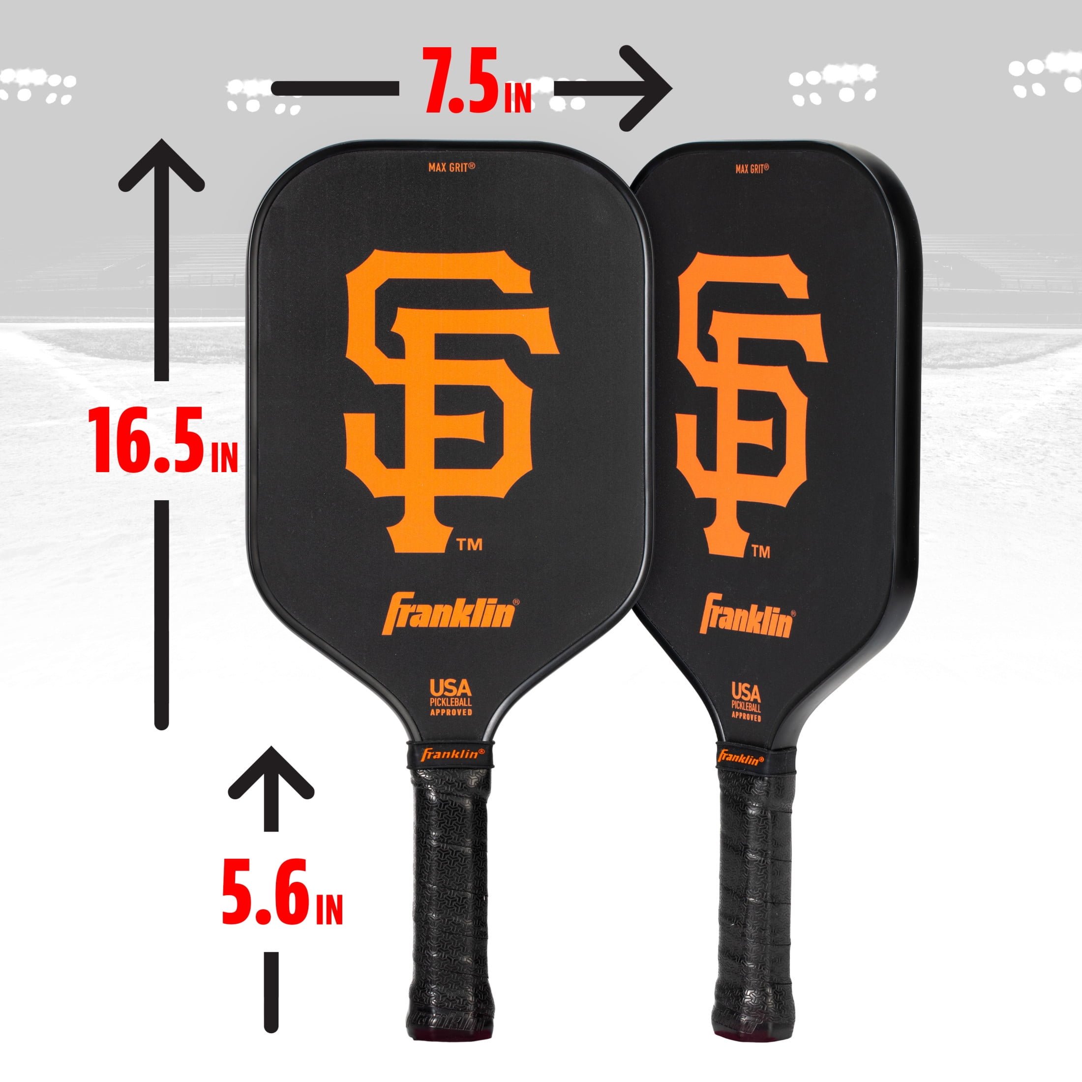 Franklin Sports MLB San Francisco Giants Pickleball Paddle - Official MLB Team Pickleball Paddles - USAP (USAPA) Approved Premium Quality Pickleball Paddles - Authentic Team Logos + Colors