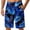 Blue-1, variant on Men's Beach Shorts Graphic Board Shorts with Pockets Elastic Drawstring Waist Quick Dry for Swimming Surfing Blue-1 S