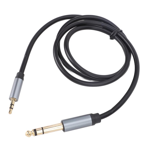 Cable Estéreo de 3.5 mm A 6.35 mm, Enchufe y Juego de Altavoces Transferencia Sin Pérdida de Cable de 24K Conector Chapado de Oro para Guitarras para Dispositivos de Cine en Casa