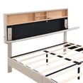 thumbnail image 6 of Aukfa Queen Upholstered Bed Frame with Storage Headboard and USB Port for Adults, Linen, Beige, 6 of 8