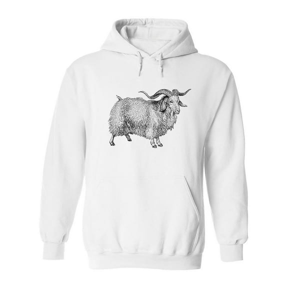 Angora Goat Drawing Hoodie Men -Image by Shutterstock, Male x-Large