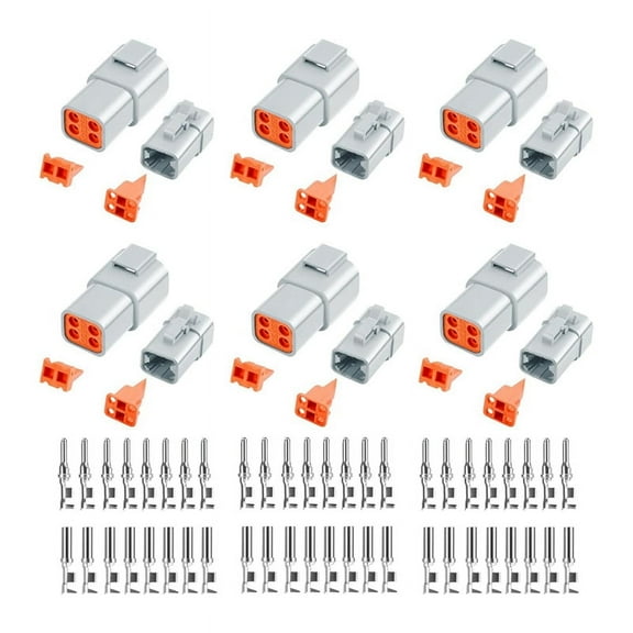 72 PCS Deutsch DTP Connector Kit 4 Pin Automotive Waterproof Connectors 6 Sets with Si y3262