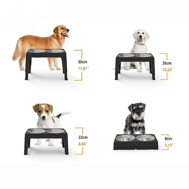 Bols Surélevés pour Chiens Bols Surélevés pour Chiens Bols Surélevés Ajustables Bol Surélevé pour Chiens Bol pour Nourriture de Chiens Bols Surélevés pour Chiens Bols Doubles en Acier Inoxydable Grande Capacité