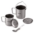 thumbnail image 2 of Lightweight Titanium Cookware Set for Camping Pot, Cup, Folding Spork, 2 of 7