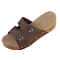thumbnail image 2 of IUJSOY Womens Summer Two Strap Platform Wedge Slide Sandals Beach Arch Support Footbed Sandals, 2 of 9