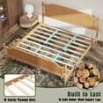 thumbnail image 5 of Rattan King Size Platform Bed Frame - Handwoven Rattan Headboard and Footboard, Solid Pine Wood, No Box Spring Needed , Walnut, 5 of 9