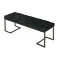 thumbnail image 5 of Upholstered Button Tufted Bench,Black and Bronze, 5 of 26