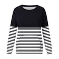 thumbnail image 4 of Wancir Women's Casual Long Sleeve Color Block Tops Crewneck Sweatshirts Cute Loose Fit Pullover, 4 of 6