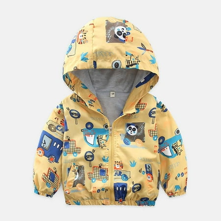 

Xinhuaya 2-7T Toddler Boy Spring Fall Windbreaker with Hoods Baby Zipper Hooded Coat Windproof Jacket