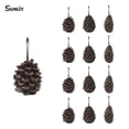 thumbnail image 3 of Sunlit Pinecone Decorative Shower Curtain Hooks, Brown Pine Cone Shower Curtain Rings, Resin, Winter Christmas Theme Bathroom Decoration, Set of 12, 3 of 6