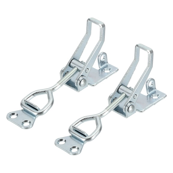 Uxcell 2pcs Adjustable Toggle Clamp M6x35mm 396bs 4002 Style w Lock Hole, Silver