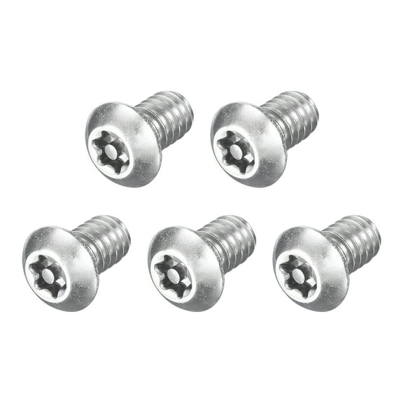 5Pack 1/4-20 x 3/8" Torx Security Machine Screws Bolt, Silver Tone