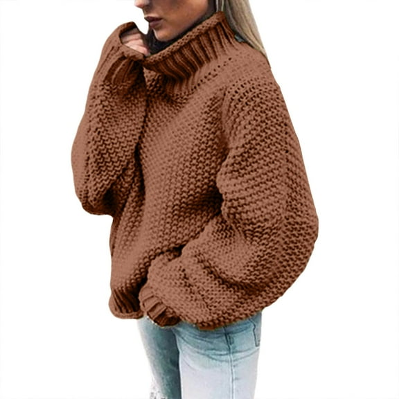 UJNDER Off The Shoulder Sweater for Women Casual Knitted Solid Long Sleeve Pullover Coffee XL
