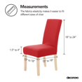 thumbnail image 3 of Deconovo Decorativo Sólido Fundas de silla, Extraíble White Chair Slipcover Jacquard Dots Comedor Fundas de silla, Juego of 2, Red, 3 of 7