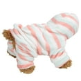 thumbnail image 4 of Polar Coral claro rojo raya verde Otoño Invierno cuatro pies sudaderas con capucha para mascotas ropa pijamas cálidos ropa para perros gatos, 4 of 8