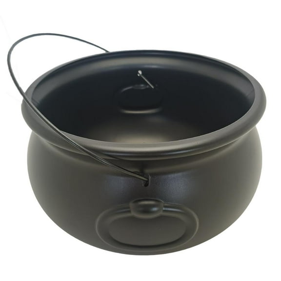 WE-POLUJ Classical Witches Cauldron Kettle Bucket 12" Black Candy Container Treats Bowl for Halloween Party Supplies Decoration