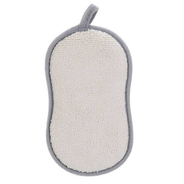 Fiber Cloth Pan Dish Soft Washing Brush Scrubber Sponge Kitchen Cleaning Tool