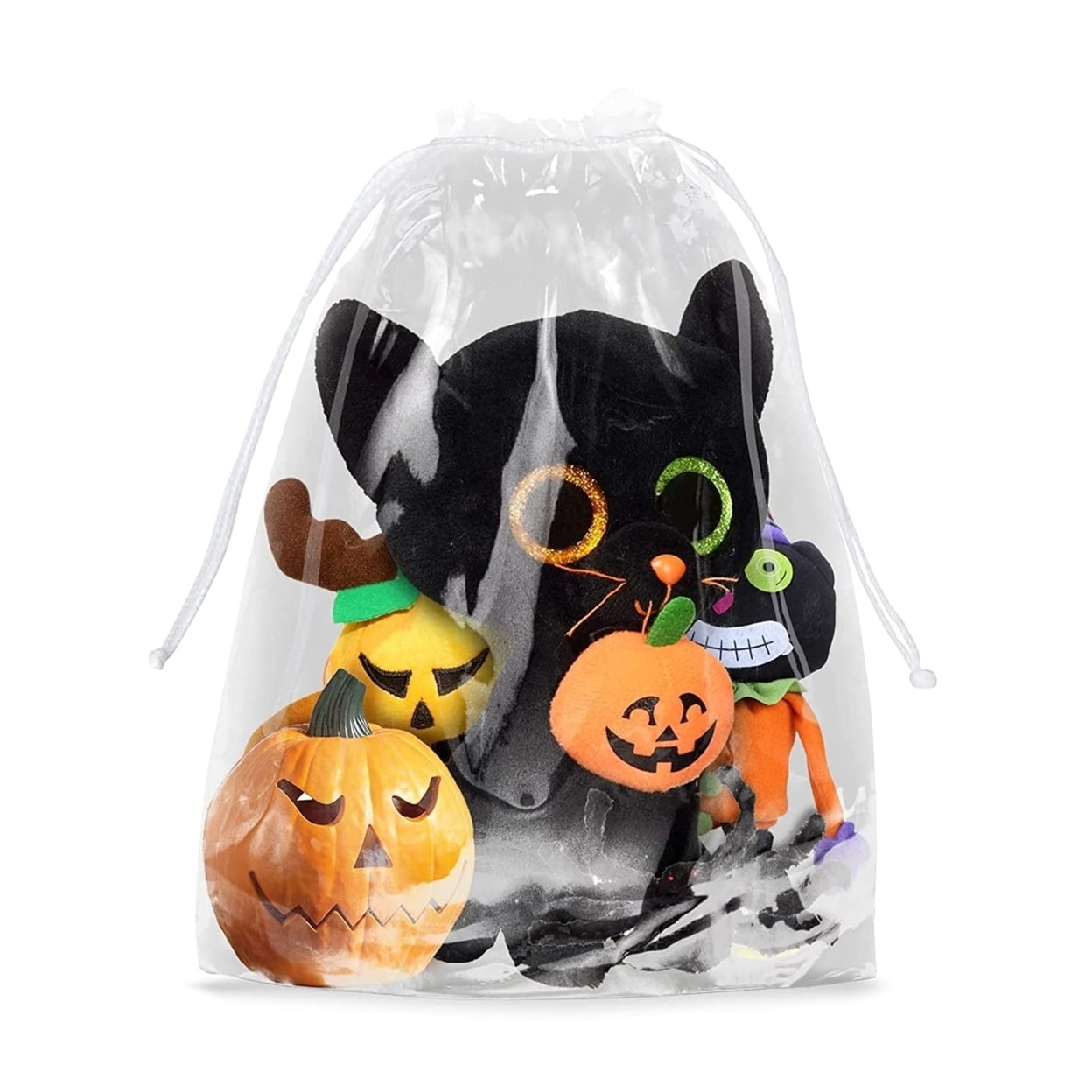 100 Pack Clear Plastic Drawstring Bags 12" x 18" Drawstring Pouches 2