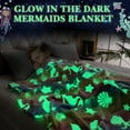 thumbnail image 3 of Glow in The Dark Blanket - Soft Cozy Mermaid Throw Blanket for Girls, Ideal Gifts for Kids, 50"×60" Colorful, 3 of 7