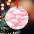 thumbnail image 5 of Pink Clouds Crystal Glass Christmas Ornament Girl Kid Bedroom Nursery Decor Christmas Glass Decoration Holiday Present Ideas, 5 of 8