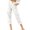 White, variant on Womens Casual Linen Capri Cargo Pants Loose elastic Waist ankle Cropped Trouser with Pockets and Button