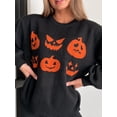 thumbnail image 2 of SUNSIOM Chandails d'Halloween d'Automne pour Femmes Imprimé Visage de Citrouille Fantôme Manches Longues Col Rond Tricot, 2 of 6