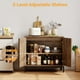 thumbnail image 4 of Gabinete buffet con puertas de rattán, estante ajustable, aparador boho para bar y cocina, 4 of 6