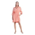 thumbnail image 2 of Xmarks Women's Short Sleeve Solid Color Button Down Shirt Dress US 6-14, 2 of 6