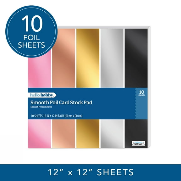 Hello Hobby 12x12 Smooth Foil Finish Craft Scrapbook Paper Pack