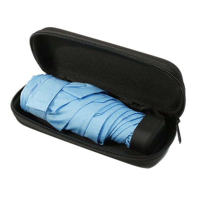 AMERTEER Mini Pocket Travel Umbrella with Case - Small Compact Umbrella for Backpacks Purses Briefcases or Cars - Versatile Unisex Design - Made with Water-Resistant Pongee Fabric
