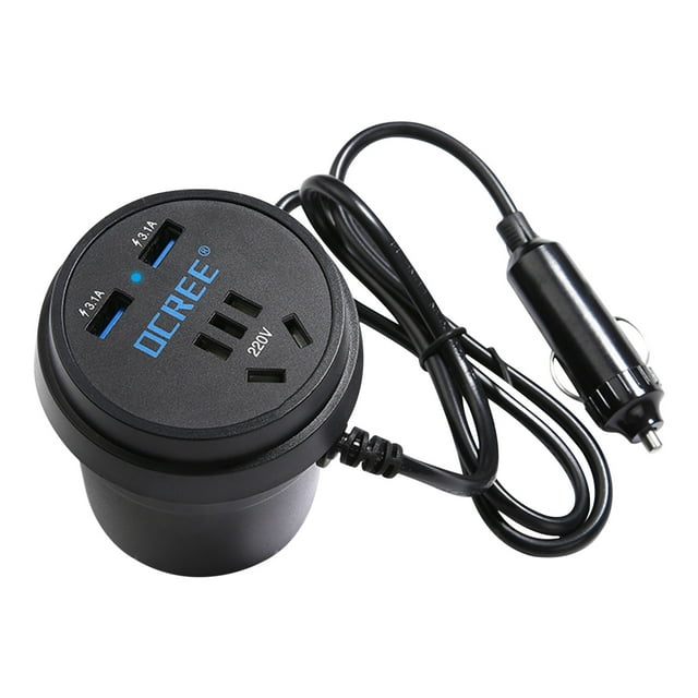 Lksixu Car Accessories Car Inverter Charger Universal Multifunctional Power Converter Mobile Phone Charger Socket Cup Type Car Inverter Power Universal Car Interior Accessory