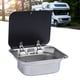 thumbnail image 3 of Fregadero De Acero Inoxidable, Lavabo Para Vehículos Recreativos Con Tapa De Vidrio Templado Con Tapones De Sellado Y Antiobstrucción Para Yates Para Autocaravanas, 3 of 7