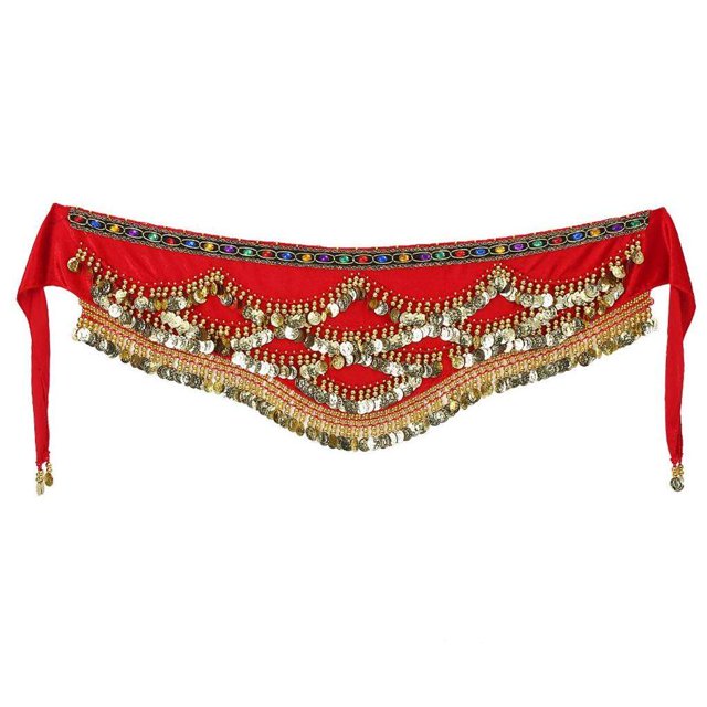 Sonducket Bufanda de cadera para danza del vientre, envolvente, cinturón de cintura para danza del vientre con borla de moneda artificial, Ropa Deportiva, Zapatos