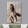 thumbnail image 2 of wall26 Canvas Print Wall Art Vintage Wood Panel Brown White Horse Nature Animals Digital Art Realism Decorative Farmhouse Zen Rustic Multicolor Wildlife for Living Room, Bedroom, Office - 24"x36, 2 of 5