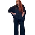 thumbnail image 2 of Women’s Black Plus Size Oversized Poncho Hoodie Set, 2 of 7