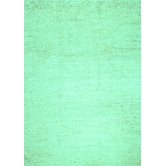 Ahgly Company Indoor Rectangle Solid Turquoise Blue Modern Area Rugs, 5' x 7'