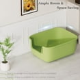 thumbnail image 6 of Large Cat Litter Box High Sided Entry Cat Litter Pan 50 x 40 x 22 CM, Anti-Splashing Deep Tall Cat Boxes for Indoor Cats Basics Kitty Litter Box (Green), 6 of 14