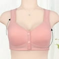 thumbnail image 3 of CHUANK Womens  Steel Ring Front Close Bra T Back Plus Size Seamless Unlined Bra For Large Bust, 3 of 8