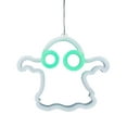 thumbnail image 2 of Taicans ‌Halloween LED Neon Sign Decor - Spooky Ghost Pumpkin Bat Decorations for Wall/Bedroom/Party - USB & Battery Powered (3 AA) - 7.8x9.8in White Plastic Light, 2 of 5