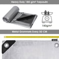 thumbnail image 3 of Heavy Duty Poly Tarp 6.6' x 9.8', 12 Mil Waterproof PE Tarpaulin with Grommets - UV Resistant & Tear Resistant, Multipurpose Protective Cover for Canopy Pool RV Camping Tent, Silver/Black, 3 of 8