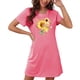 thumbnail image 4 of Camisón corto de mujer, vestido de largo medio con estampado de moda, camisón corto extragrande de mujer, camisón de manga corta con estampado de pecho a la moda, camisón de mujer, 4 of 5