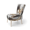 thumbnail image 3 of Designart "Grey-Toned Geode Waves III" Grey Wave Upholstered Accent Chair - Modern Arm Chair For Bedroom, 3 of 5