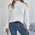 thumbnail image 6 of Elegant Women's Cold Shoulder Turtleneck Pullover Sweater Long Sleeve Soft Knit Winter Fashion Top Womens Casual Pullover Tops Long Sleeves Casual Shirts, 6 of 6