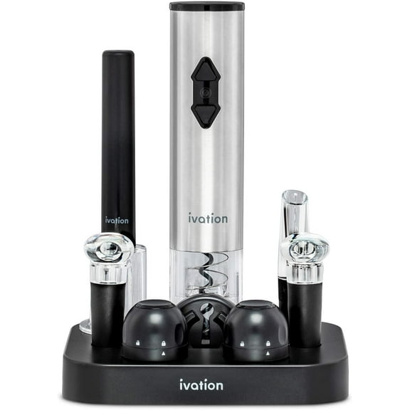 IVATION 9-Piece Wine Gift Set with Electric Wine Opener, Aerator, Pourer & Stoppers