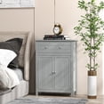 thumbnail image 5 of Topbuy Freestanding Bathroom Storage Cabinet Floor Cabinet with Drawer Doors and Adjustable Shelf for Storage Grey, 5 of 10