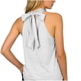thumbnail image 2 of QASIEATN Womens Fashion Summer Tops Casual Top High Neck Sleeveless Tshirt Beach Vacation Loose Fit Shirt, 2 of 7