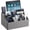 Grey, variant on XIMEI PU Leather Desk Organizer Remote Control Holder, 5-Compartment Nightstand Caddy with Velvet Lining, Brown