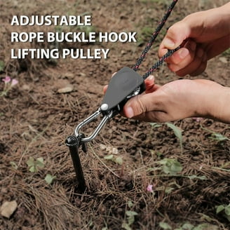 Guy Ropes Portable Adjustable Fix Camping Rope, Portable Adjustable Fix Tent High Strength Fast Release Pulley Rope Tarp Ratchet Camping Canopy