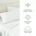 thumbnail image 4 of Noble Linens 4 Piece Linen Bamboo-Blend Bed Sheet Set, White, Full, 4 of 9