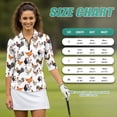 thumbnail image 7 of Uorisanigo Roosters Womens 3/4 Sleeve Golf Shirts Size S Soft Polyester Spandex Fabric Athletic Polo Workout Tops Casual Versatile Quick Dry Zip Up Collar Tennis Tops for Women, 7 of 7